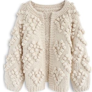 Chicwish Knit your Love Chunky Cardigan Ivory S/M